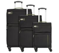 d&n Travel Line 6704 4 Roll Suitcase Set 3pcs. black