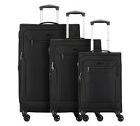 d&n Travel Line 6804 4 Roll Suitcase Set 3pcs. black
