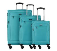 d&n Travel Line 6804 4 Roll Suitcase Set 3pcs. petrol