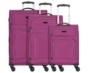 d&n Travel Line 9204 4 wheels Suitcase set 3-piece Expandable purple