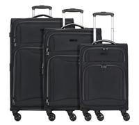 d&n Travel Line 9204 4 wheels Suitcase set 3-piece with expansion pleat black