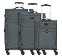 d&n Travel Line 9204 4 wheels Suitcase set 3-piece with expansion pleat gray