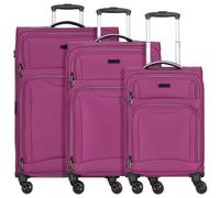 d&n Travel Line 9204 4 wheels Suitcase set 3-piece with expansion pleat purple