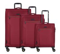 d&n Travel Line 9704 4 wheels Suitcase set 3-piece Expandable red