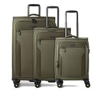 d&n Travel Line 9704 4 wheels Suitcase set 3-piece with expansion pleat olive