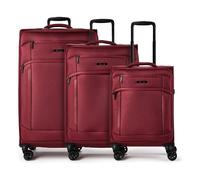 d&n Travel Line 9804 4 wheels Suitcase set 3-piece Expandable red