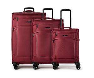 d&n Travel Line 9804 4 wheels Suitcase set 3-piece Expandable red