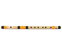 D Natural Right Handed Middle Bansuri | Black & Orange | Tuned With Tanpura A=440Hz | PVC Flute + Hindi & English Flute Lessons