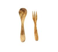 D.O.M.® Cutlery Set of 2 Made of Olive Wood Consisting of 1 Tablespoon + 1 Fork