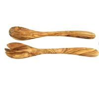 D.O.M. Olive Wood Salad Servers 21 cm, 30 cm or 36 cm Length - Small - Approx. 21 cm - Without Engraving