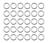 D-Orange 30 Pack of 28mm Silver Spring Snap Clip Hooks, Zinc Alloy with Round Spring, Push Open Gate Buckles, Ideal for Backpack, Crafts, Climbing, Hiking & Outdoor Sports