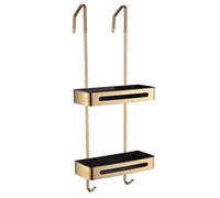 d Over The Shower Door Caddy - Rust Proof Hanging nizer Rack with Hoo & Sto Basket - Drill-Free Bathroom Shelf & Pantry nizer for Space-Saving Soluts