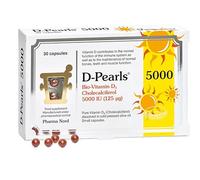 D-Pearls Vitamin D3 5000 IU | Easy-to-Swallow | Chosen for Major Immune Study | Active Vitamin D Supplement in Cold-Pressed Olive Oil for Immune Support, Teeth, Muscle and Bone Health 30 Capsules