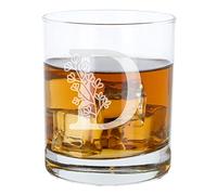 D Personalised Monogram Initial Etched Whisky Glass Engraved Name Tumbler Glass Birthday Gift for Her or Him Custom Name Gift for Her or Him Personalised Initial Engraved Whisky Whiskey Glass Tumbler