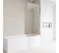 D Pro T Bathrooms 1500mm Right Hand P Shaped Bath With Front And End Panel And Clear Glass Screen Chrome Profile