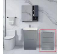 D Pro T Bathrooms 350mm High Gloss Grey Floor Standing 3 Drawer Bathroom Smile Storage Unit Soft Close