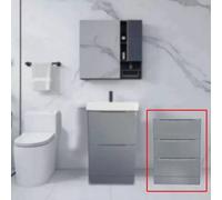D Pro T Bathrooms 350mm High Gloss Light Grey Floor Standing 3 Drawer Bathroom Smile Storage Unit Soft Close