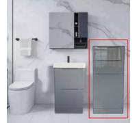 D Pro T Bathrooms 350mm Slimline High Gloss Light Grey Bathroom Cabinet 1200mm Tall, Floor Standing, Soft Close Drawers & Door