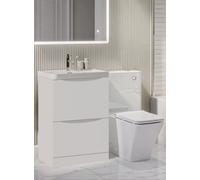 D Pro T Bathrooms 600mm Vanity Unit High Gloss White Freestanding Bathroom Cabinet With Ceramic Basin & Soft Close Drawer