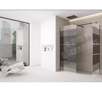D Pro T Bathrooms Black Print Shower Wetroom Screen 700mm With 700mm End Panel Black Trim