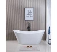 D Pro T Bathrooms Harmony Curved 1700mm White Freestanding Acrylic Double Ended Luxury Bath