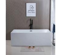 D Pro T Bathrooms Serenity Square 1700mm White Freestanding Acrylic Double Ended Luxury Bath