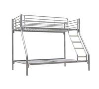 D Pro T Homeware Triple Sleeper Bunk Bed Silver Metal Frame, Single Over Double, Kids & Adults