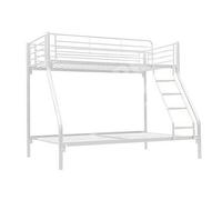 D Pro T Homeware Triple Sleeper Bunk Bed White Metal Frame, Single Over Double, Kids & Adults