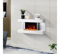 D Pro T Homeware Wall-Mounted Electric Panel Heater 820mm 2000W, Flame Effect, Remote, Led Lights