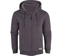 D-PROJECT MENS HOODED BORG THERMAL JUMPER BRUSHED FLEECE JACKET SHERPA CASUAL WINTER SOFT WARM (UK, Alpha, XL, Regular, Regular, Charcoal)