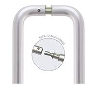 D Pull Handle - 425mm - 22mm - Pair - Satin Aluminium