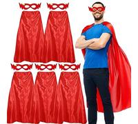 D.Q.Z Superhero-Capes for Adults Super-Hero Capes Costume for Men Women Party Halloween Dress Up, 5 Pack, Red, 100cm*140cm