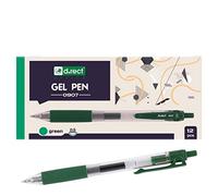 D.RECT 0907 Retractable Gel Pens Rubber Grip Green Pack of 12