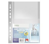 D.RECT 100 Pieces Punched Pockets A4 - A4 Plastic Sleeves - Polly Pockets 60 µm/mic/Micron Thickness: 0.06 mm - Plastic Wallets A4, Crystal Clear