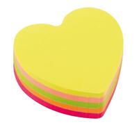 D.RECT 110799 Cube Super Self-Adhesive Sticky Notes in 70 x 70 mm 400 Sheets Heart Neon