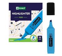 D.RECT 1128 Highlighters with Chisel Tip - Blue (Pack of 12)
