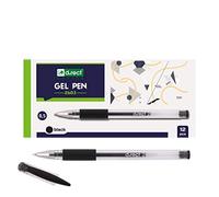 D.RECT 2603 Gel Pens Rubberised Grip Black Pack of 12