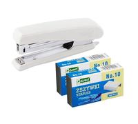 D.RECT 5221 Stapler with 2000 Staples - Office Stapler for 20 Sheets, Ergonomic Metal Case - Paper Stapler, Table Staple Perfect for Office or Home, Ideal for Organizing Documents, White