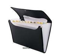 D.RECT 5590 - A4 12-Pocket Expandable Folder | Expandable Binder Documents | Accordion Binder Pockets Briefcase | Perfect for Office, School and Home | Black