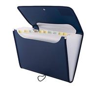 D.RECT 5590 - A4 12-Pocket Expandable Folder | Expandable Binder Documents | Accordion Binder Pockets Briefcase | Perfect for Office, School and Home | Marine