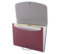 D.RECT 5888 Expanding File Folder Expandable Document Folders 12 Compartments A4 Red, 7540