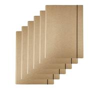 D.RECT A4 Kraft Cardboard Document Wallets with Elastic Band - 6-Pack, 300 GSM Filing Folders for School, Office & Archive