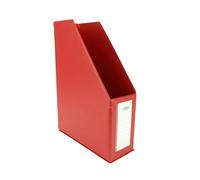 D.RECT A4 Magazine File 90 mm Foldable PVC Document Holder for Files Catalogues with Label Holder and Finger Hole, Red
