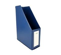 D.RECT A4 Magazine File 90 mm Foldable PVC Document Holder for Files Catalogues with Label Holder and Finger Hole, Blue