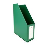 D.RECT A4 Magazine File 90 mm Foldable PVC Document Holder for Files Catalogues with Label Holder and Finger Hole, Green