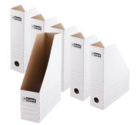 D.RECT A4 Magazine File Holder 80 mm - Pack of 6 Foldable Cardboard File Organizers for Documents, Magazines & Catalogs - Sturdy Desk & Shelf Storage Box