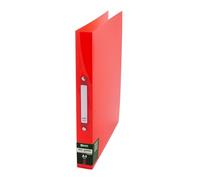D.RECT A4 Ring Binder 2 Ring 35mm Spine - Durable PP Lever Arch File Folder with Inside Pocket - Red