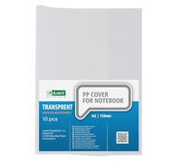 D.RECT A4 Transparent Book Covers 150 Micron - Pack of 10 Clear Protective Sleeves - Durable Fit for School and Office Notebooks
