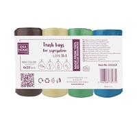 D.RECT Bin Bags 35L - Bin Liners 80 Pieces - Rubbish Bags - Bin Bag Perfect for Everyday Use, Household, Office, Kitchen & Caterers, 4 Colours