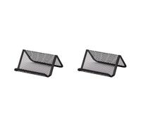 D.RECT Business Card Holder - Metal Mesh Name Card Holder for Office - Black (Pack of 2)